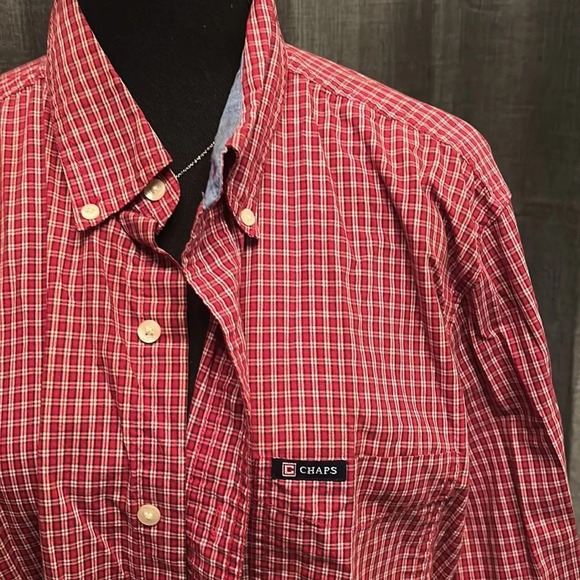 Red Plaid Chaps Button Up - Picture 2 of 6